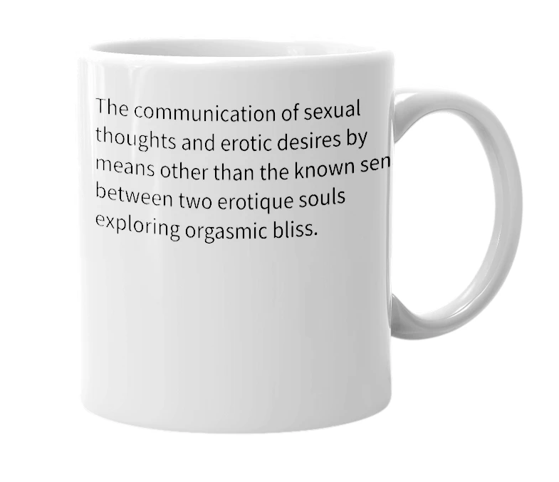White mug with the definition of 'sexepathy'