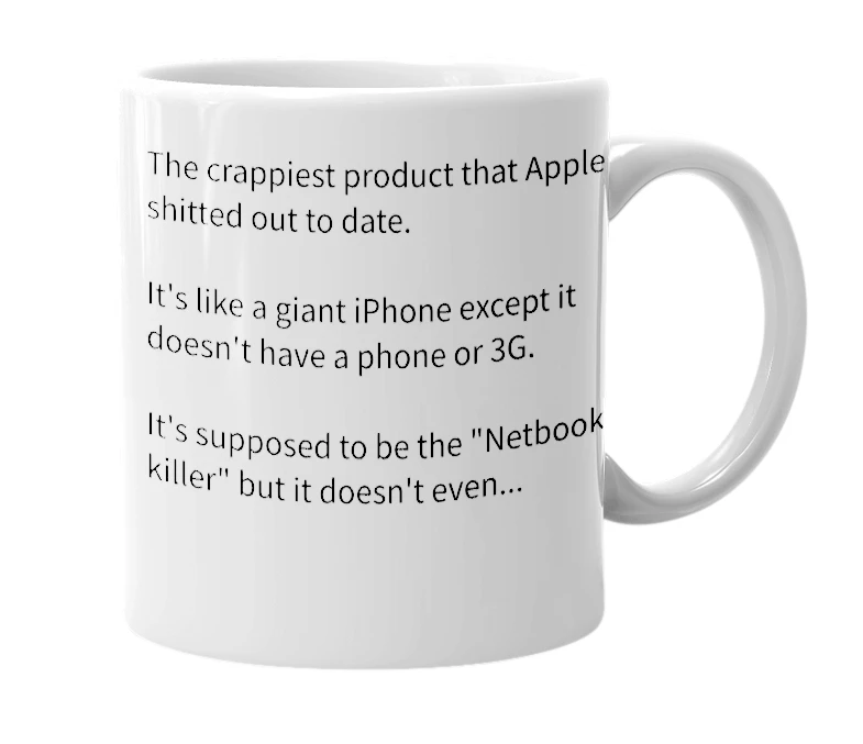 White mug with the definition of 'Apple iPad'