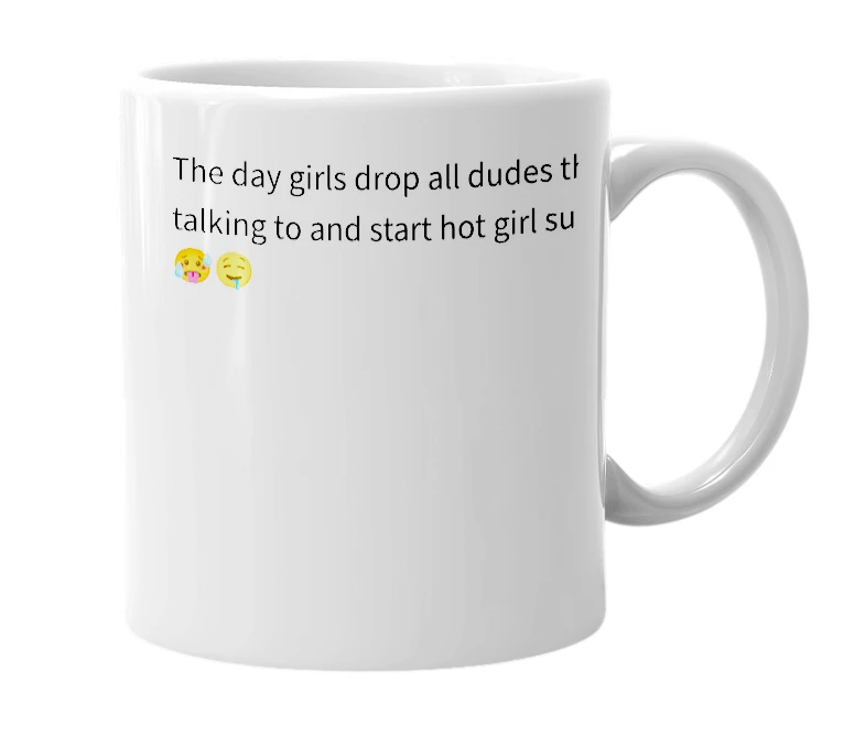 White mug with the definition of 'July 18'