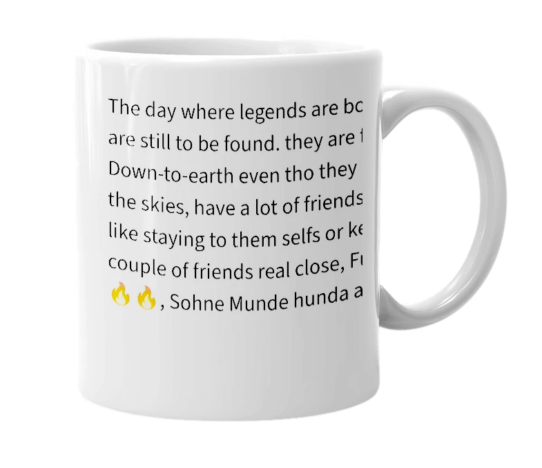 White mug with the definition of 'June 22 2006'