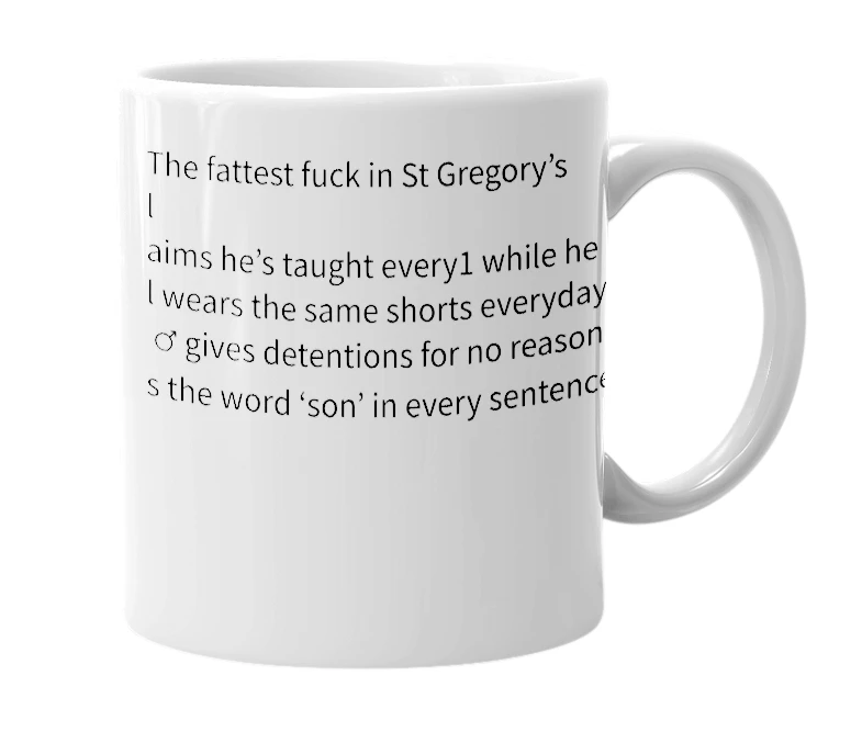 White mug with the definition of 'damien cullen'