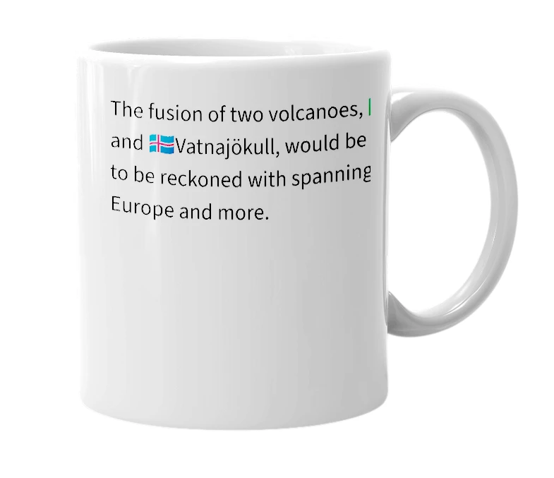 White mug with the definition of 'Etnajökull'