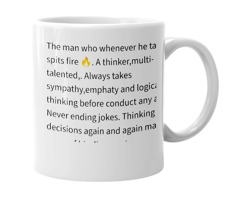 White mug with the definition of 'affizuan'