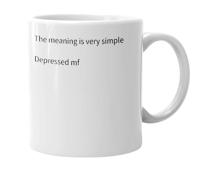 White mug with the definition of 'Mepleton'