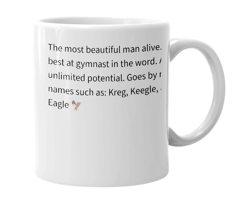 White mug with the definition of 'Keegan'