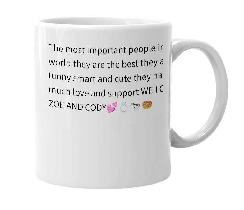 White mug with the definition of 'Zody'