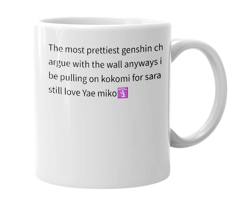 White mug with the definition of 'Yae miko'