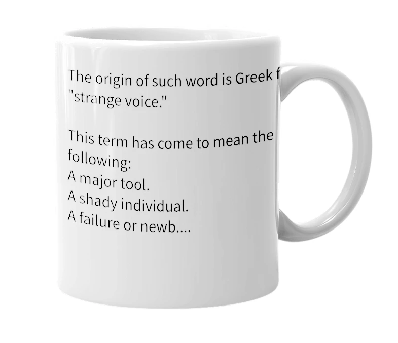 White mug with the definition of 'Xenophon'