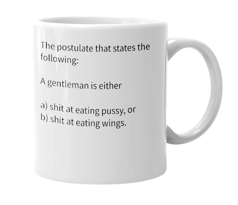 White mug with the definition of 'wing theory'