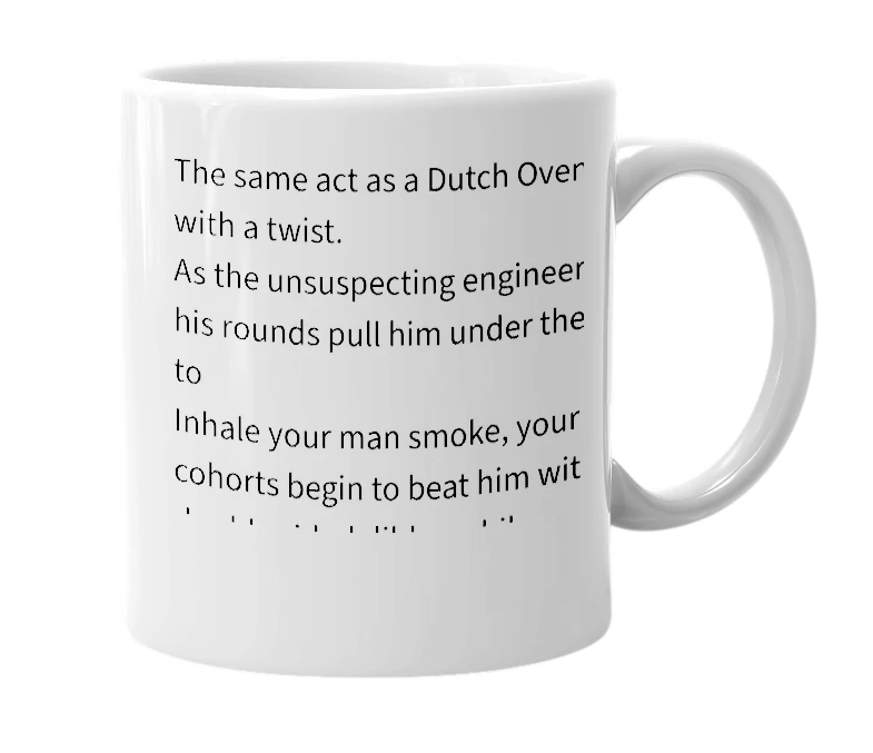 White mug with the definition of 'Dutch Baron'