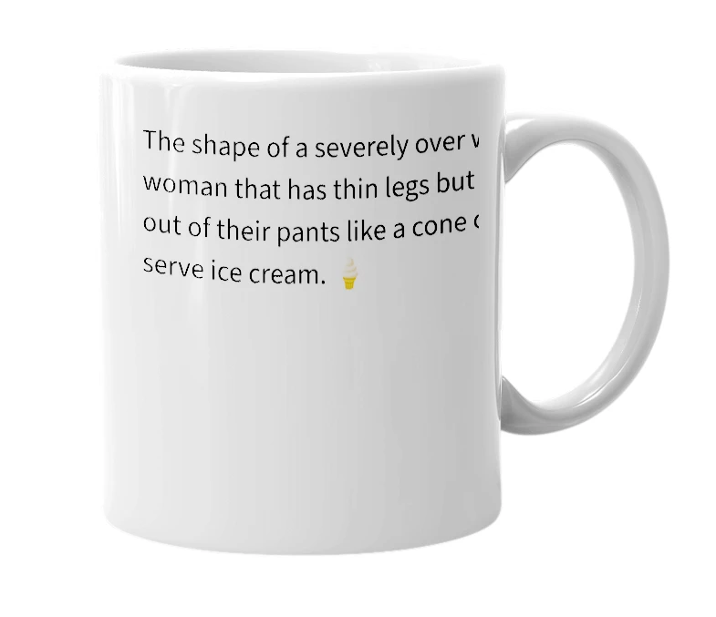 White mug with the definition of 'Ice Cream Cone'