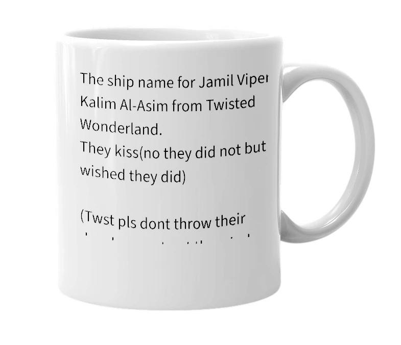 White mug with the definition of 'jamikali'