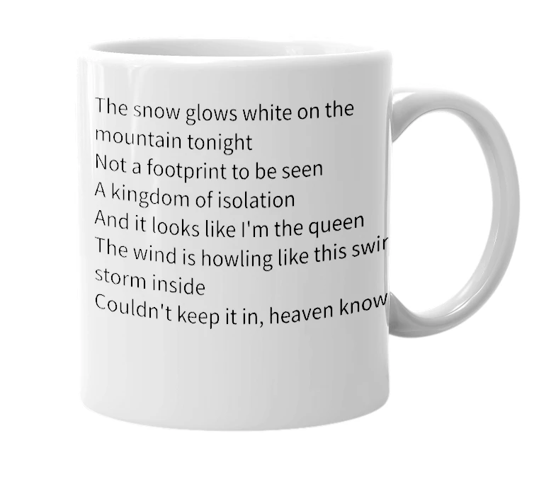 White mug with the definition of 'Let it go'