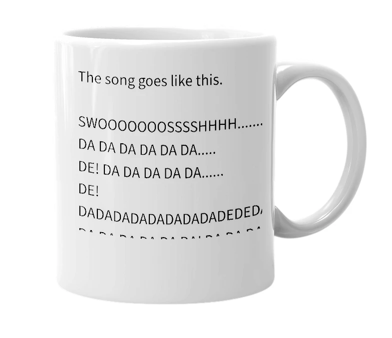 White mug with the definition of 'Darude - Sandstorm'