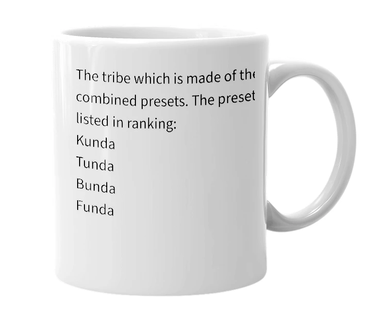 White mug with the definition of 'Tribe Tsulu'