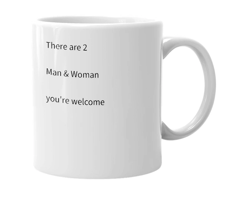 White mug with the definition of 'Gender'