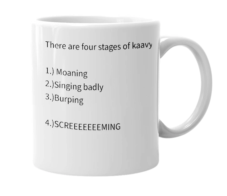 White mug with the definition of 'Kaavya'