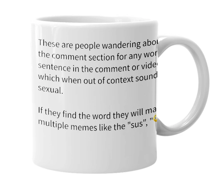 White mug with the definition of 'Horny Comment Nerd (H.C.N)'