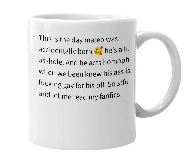 White mug with the definition of 'December 18'