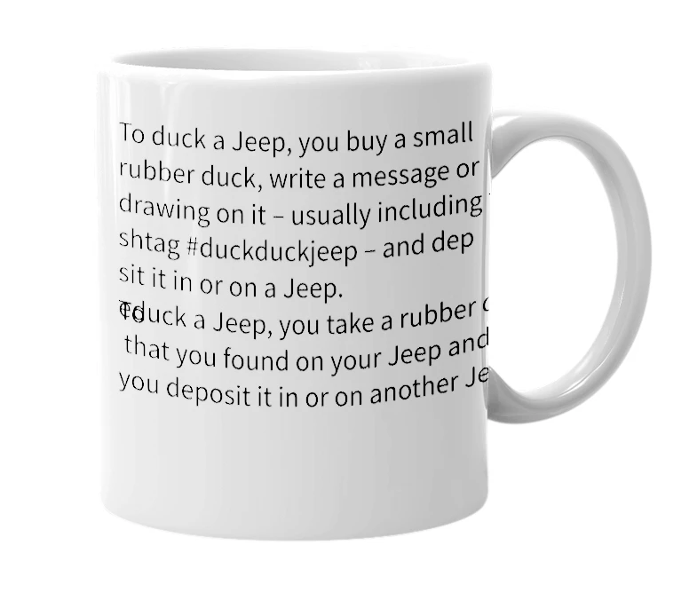 White mug with the definition of 'Reduck'