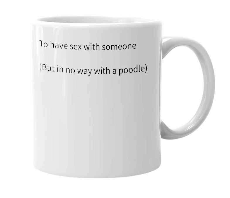 White mug with the definition of 'Smoodle the Poodle'