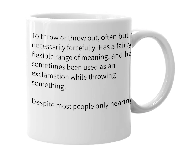 White mug with the definition of 'yeet'