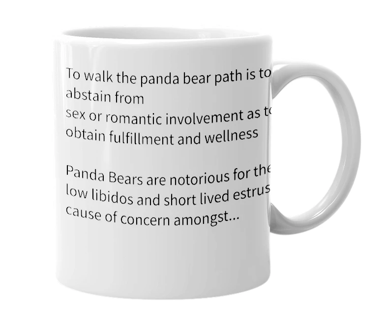 White mug with the definition of 'Panda bear'
