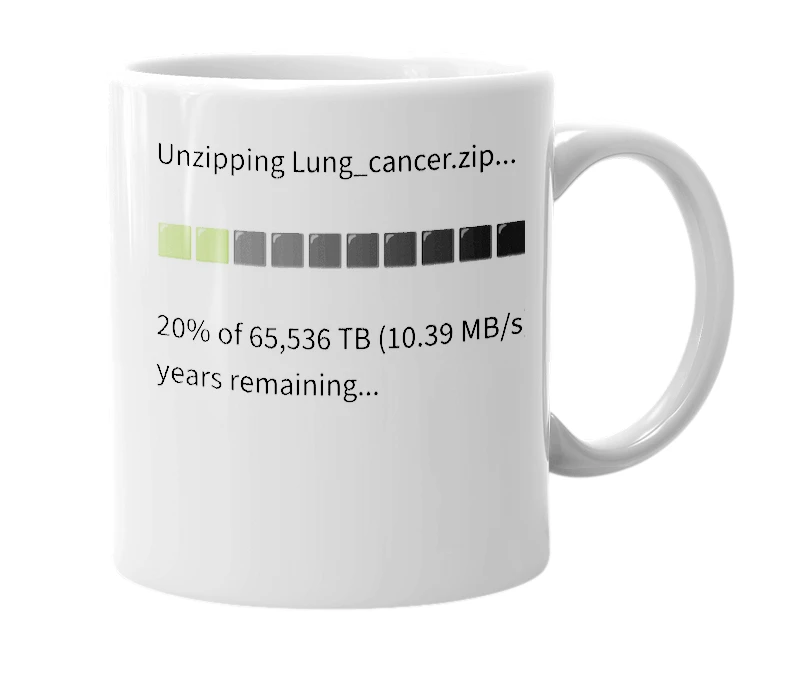 White mug with the definition of 'Cigarette'