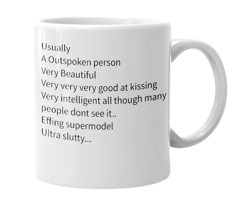 White mug with the definition of 'Brandie'