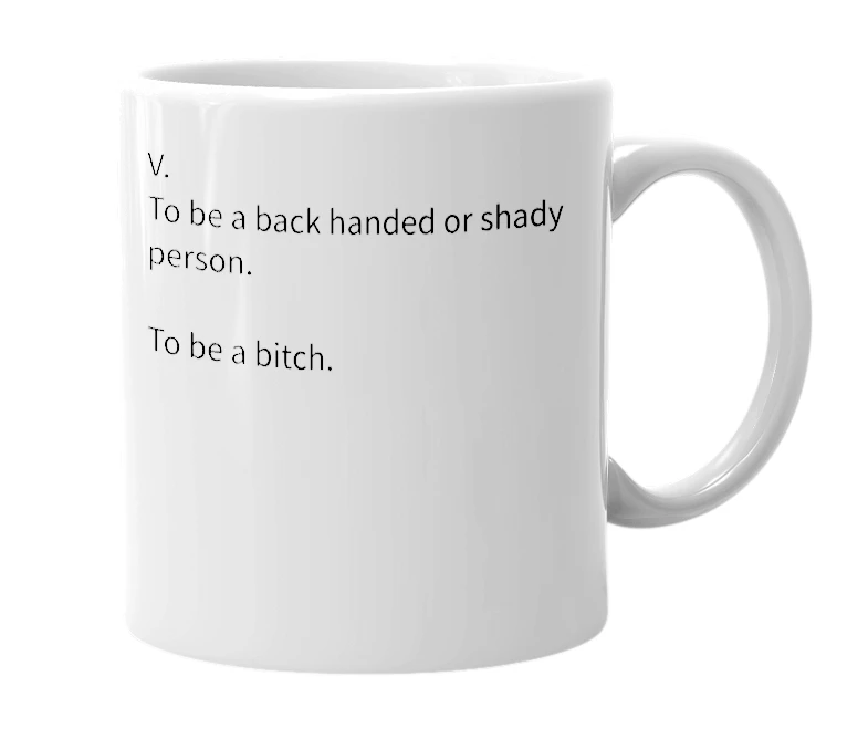 White mug with the definition of 'swauthy'