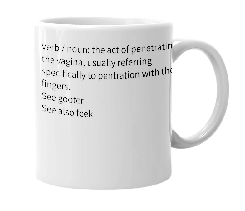 White mug with the definition of 'Goot'