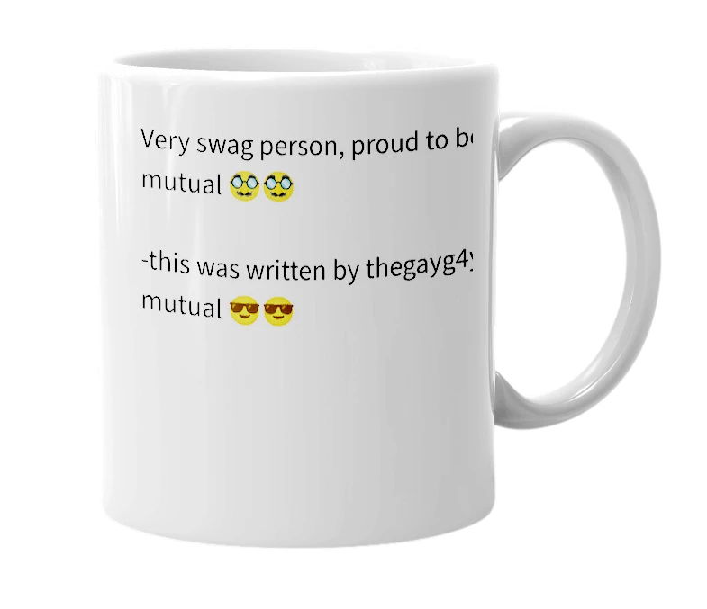 White mug with the definition of 'wilburish'