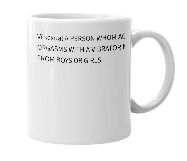 White mug with the definition of 'VI SEXUAL'