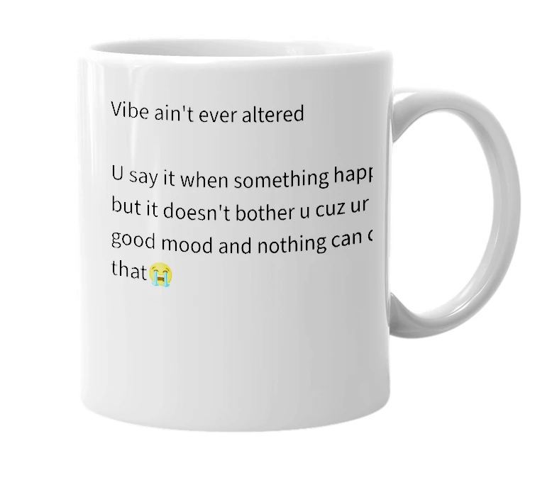 White mug with the definition of 'Vaea'