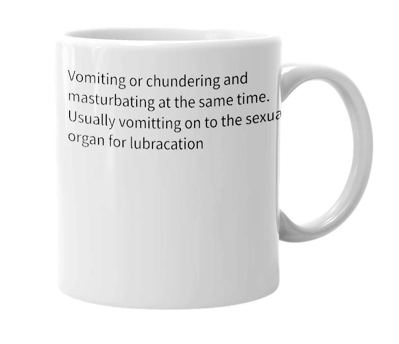 White mug with the definition of 'Chanking'