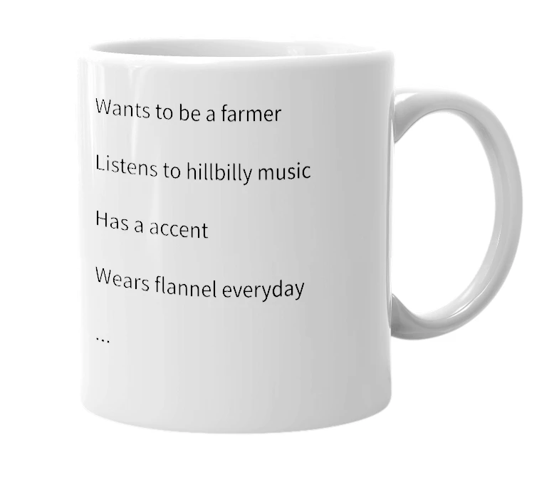 White mug with the definition of 'Future farmer'