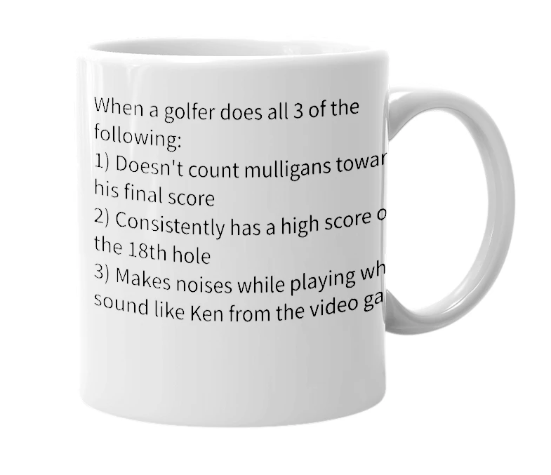 White mug with the definition of 'Puttsneyism'
