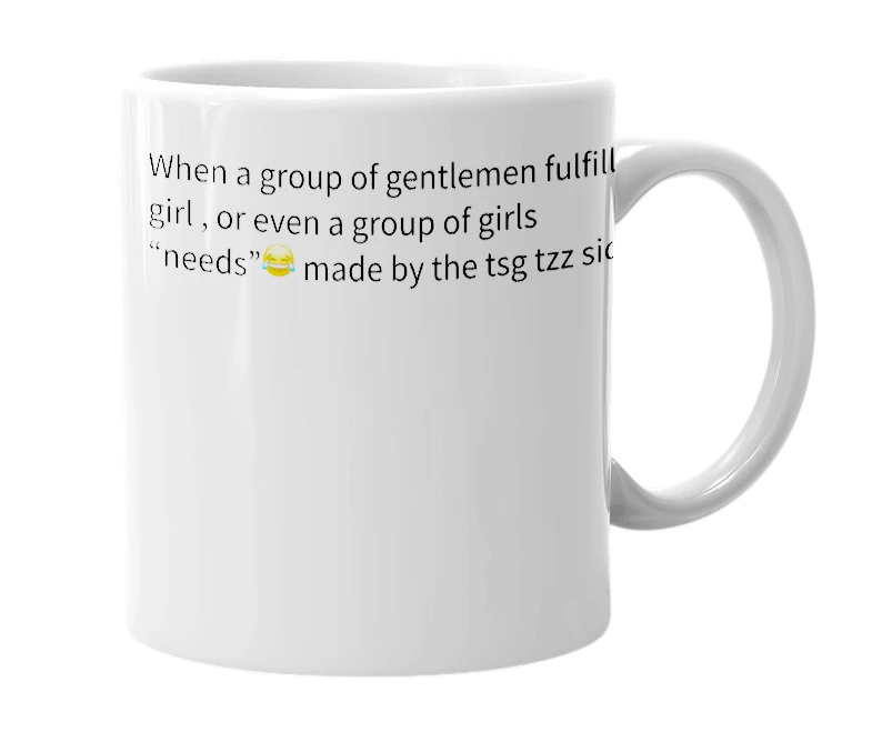 White mug with the definition of 'Trizzy'
