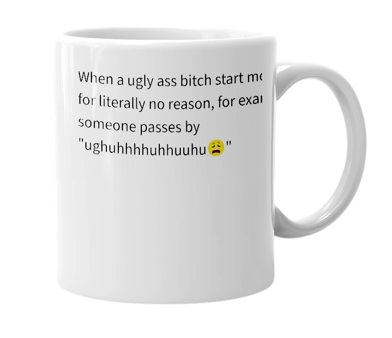 White mug with the definition of 'Lucygasm'