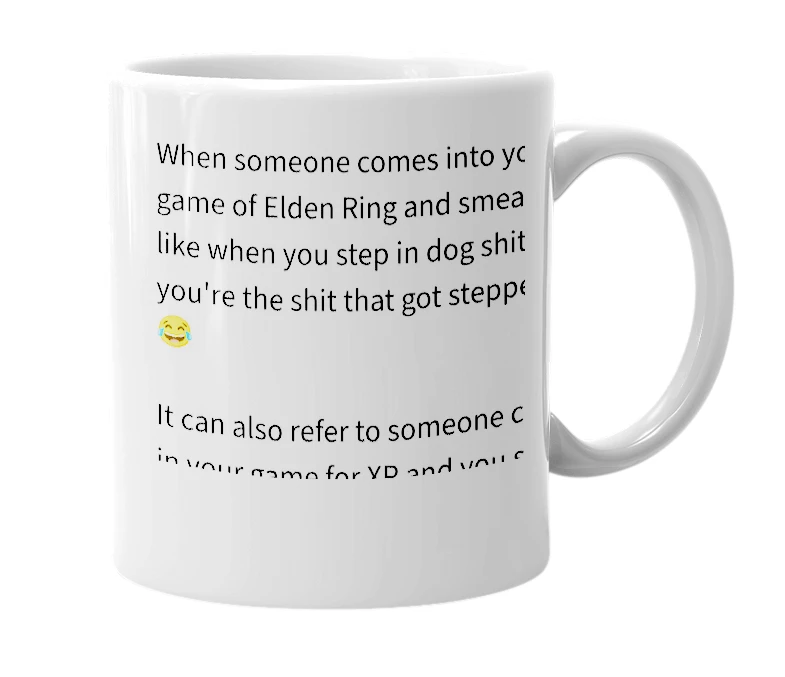 White mug with the definition of 'Elden Rung'