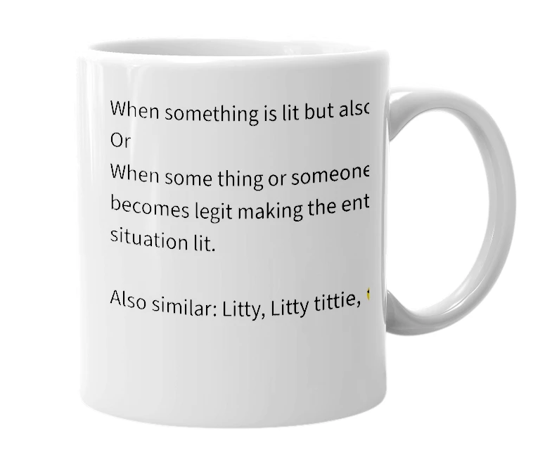 White mug with the definition of 'Legitty'