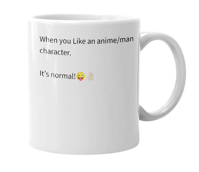 White mug with the definition of 'mangasexual'