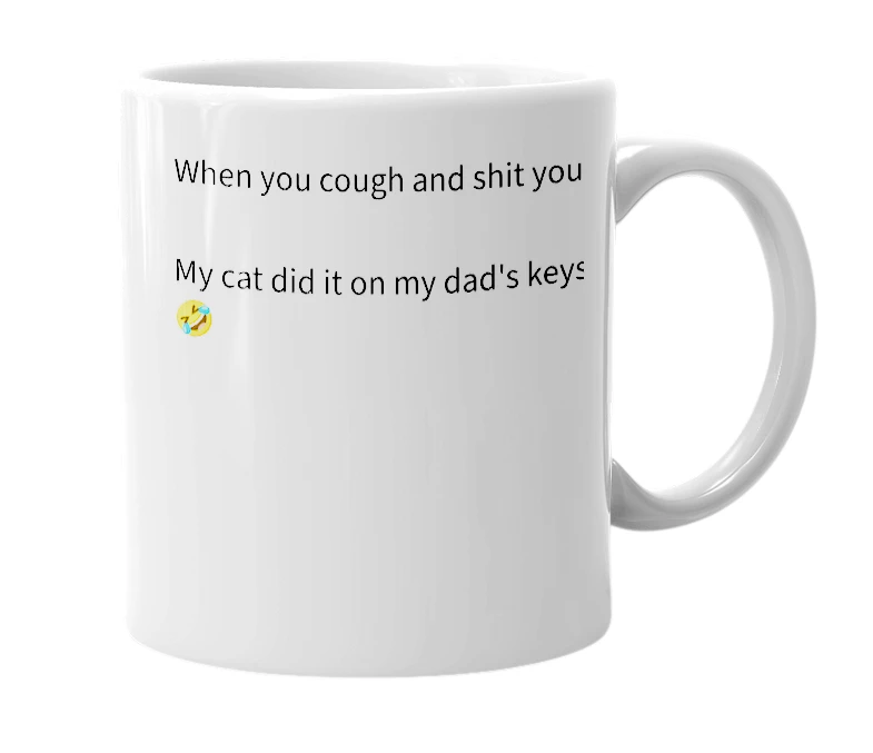 White mug with the definition of 'coughshite'