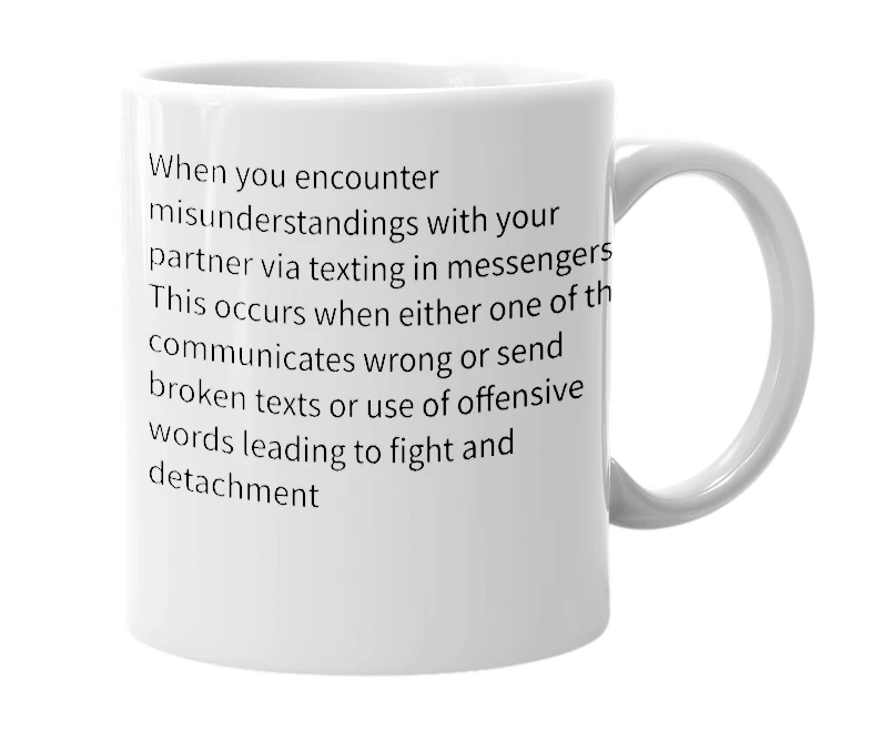 White mug with the definition of 'Texting Battles'