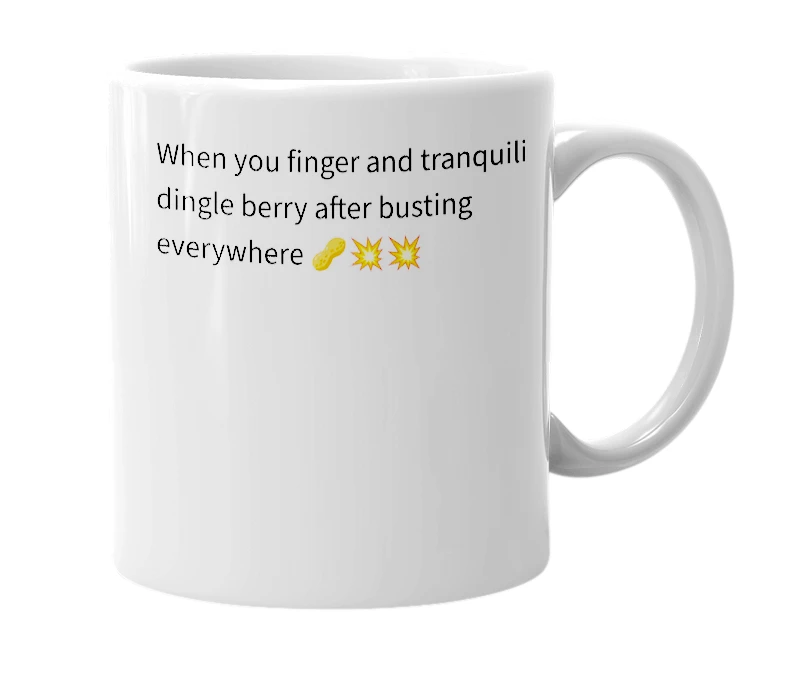 White mug with the definition of 'Fingletringle Mcdingleberry'