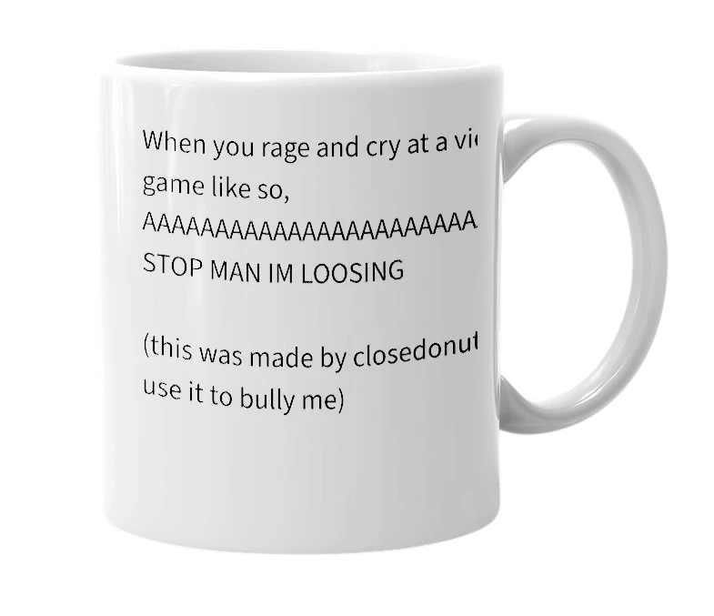White mug with the definition of 'closedonut'