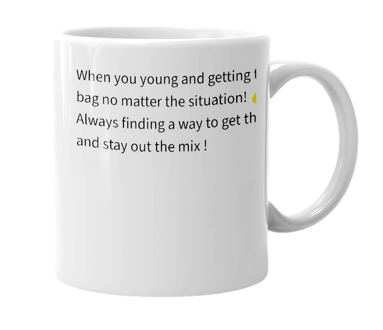 White mug with the definition of 'Young & Turnt'