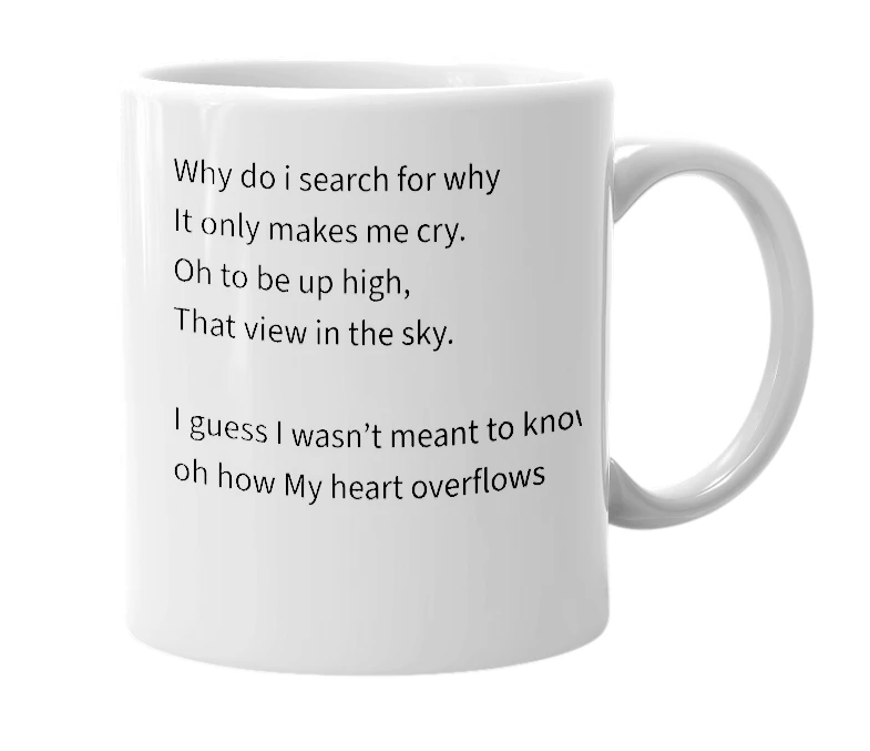 White mug with the definition of 'Why'