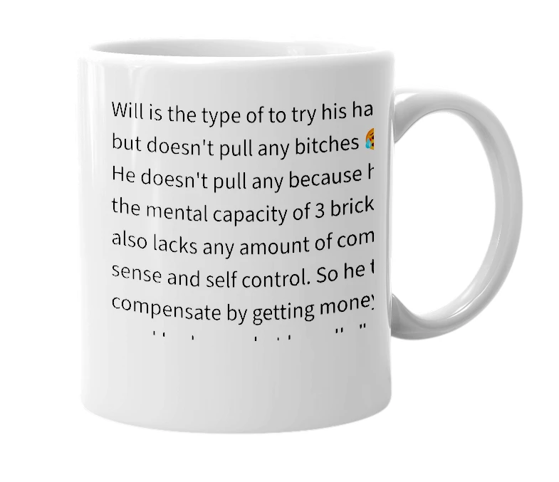 White mug with the definition of 'WillPM'