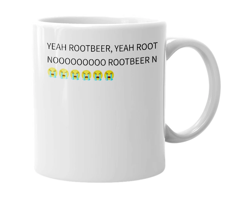 White mug with the definition of 'RootBeer'